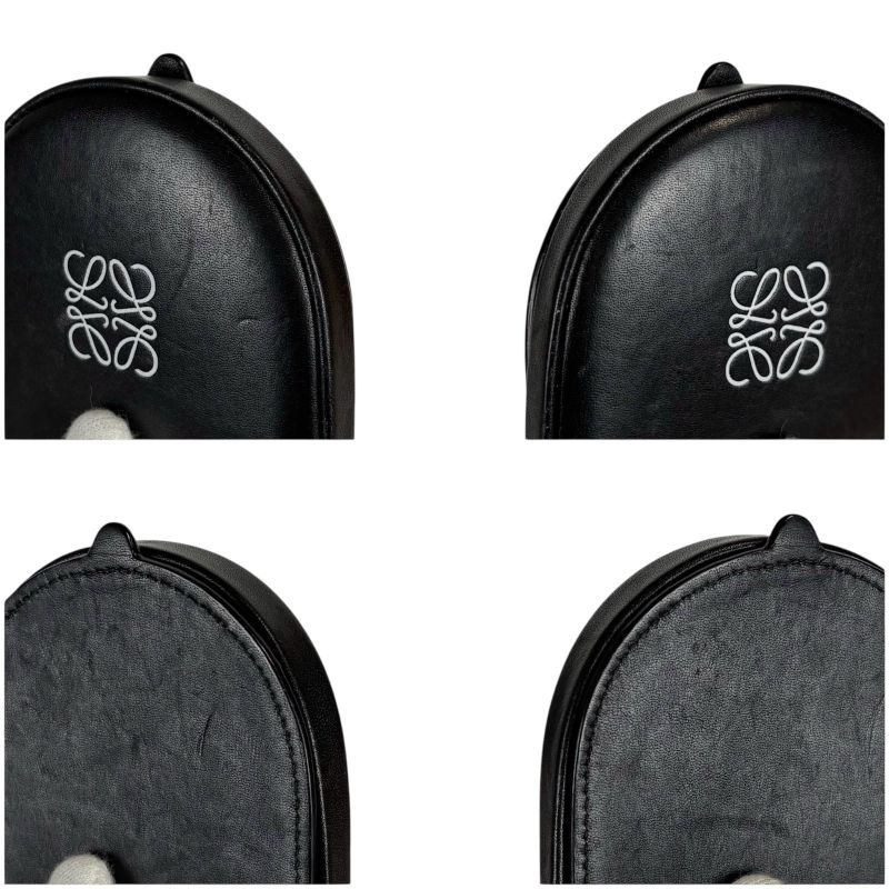 Loewe Anagram Logo Coin Case Coin Purse Leather Black