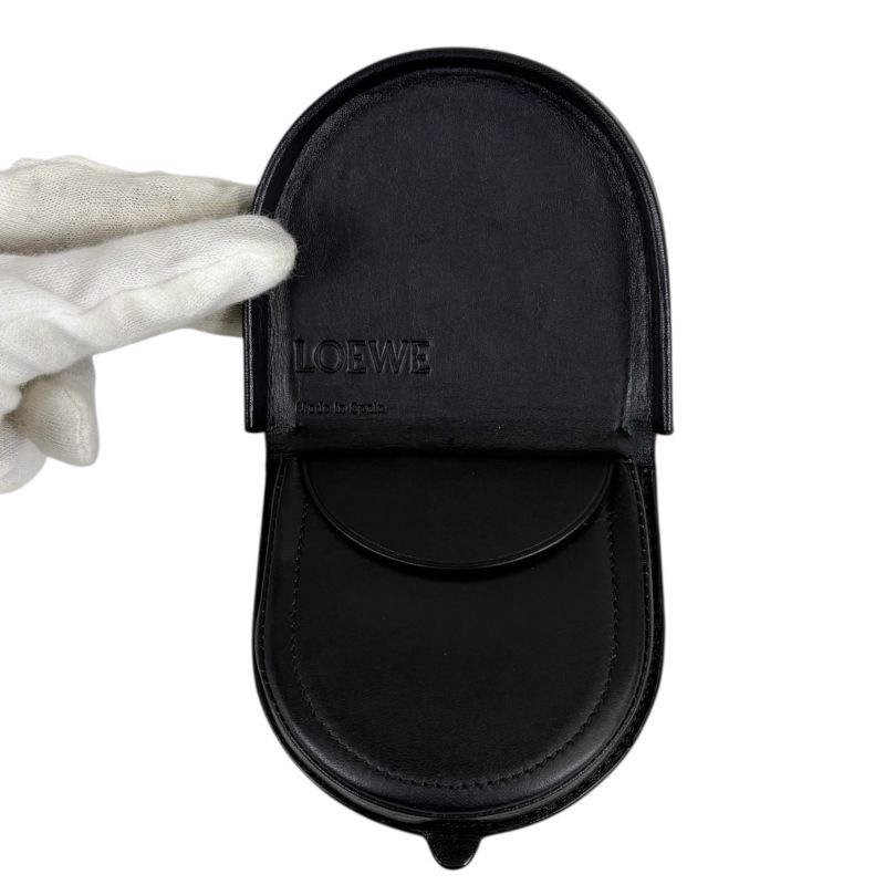 Loewe Anagram Logo Coin Case Coin Purse Leather Black