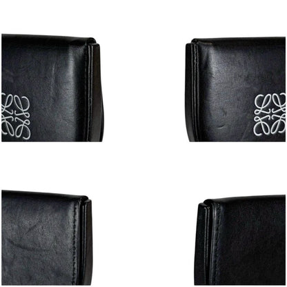Loewe Anagram Logo Coin Case Coin Purse Leather Black