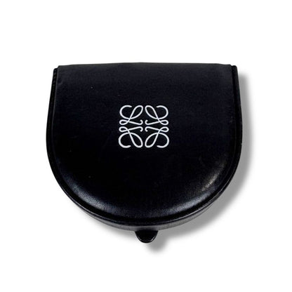 Loewe Anagram Logo Coin Case Coin Purse Leather Black