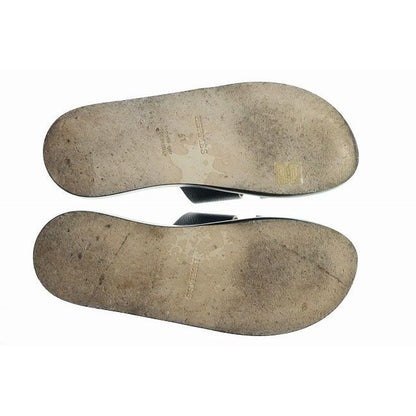 Hermes Izmir Sandals Size 41 Leather H Logo Black Aa