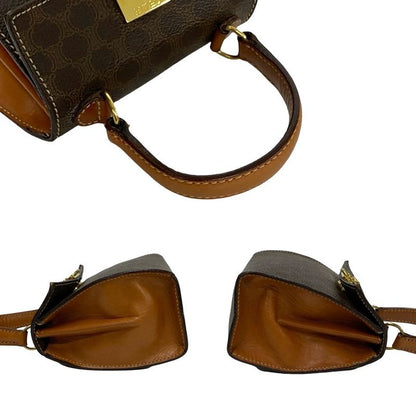 Celine Vintage Macadam Blason Ring Hardware Leather 2-Way Mini Handbag Shoulder