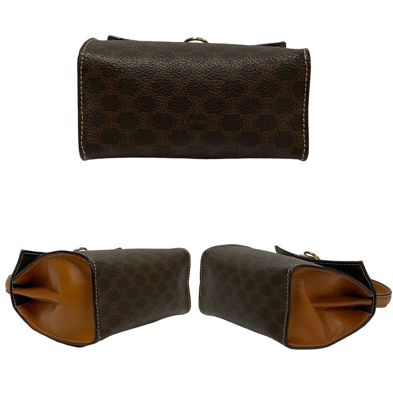 Celine Vintage Macadam Blason Ring Hardware Leather 2-Way Mini Handbag Shoulder