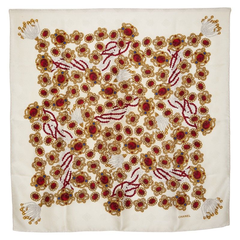 Chanel Jewelry Gem Pattern White Multicolor Women's Chanel