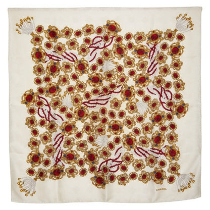Chanel Jewelry Gem Pattern White Multicolor Women's Chanel