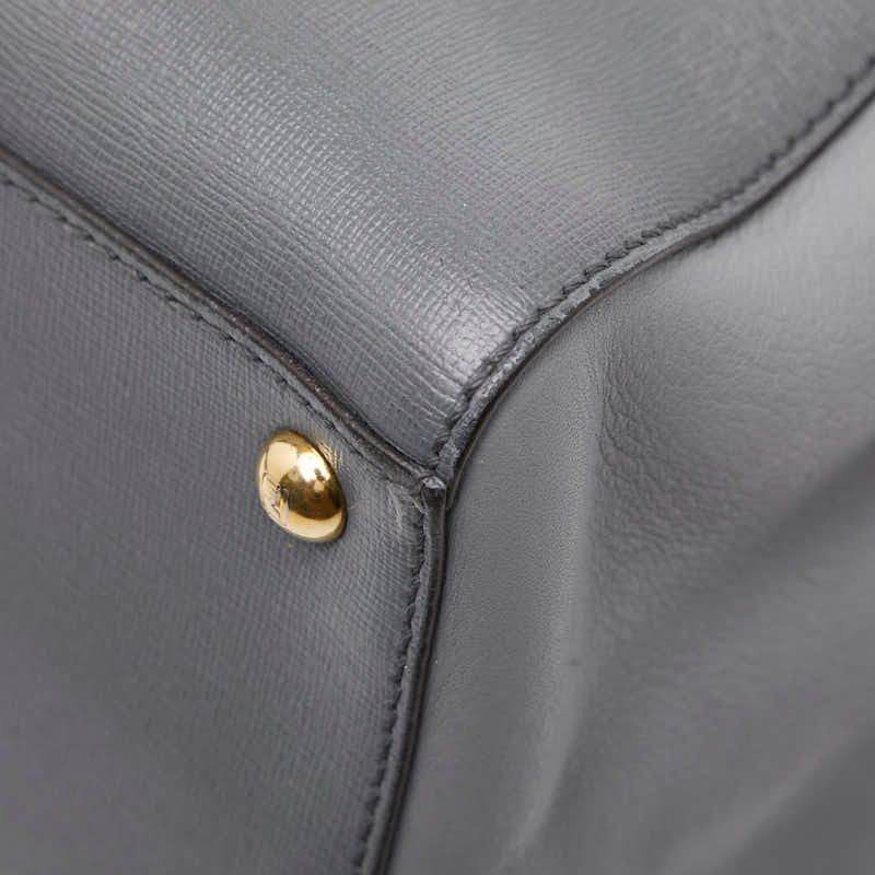 Fendi 2jours Tote Bag Shoulder Bag 2WAY 8bh250 Gray Leather Women's Fendi
