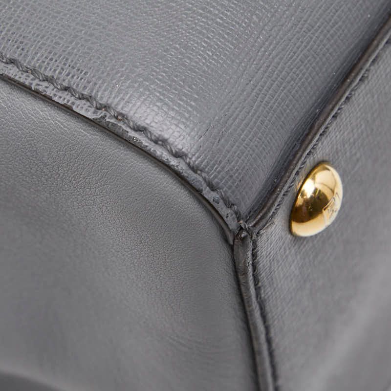 Fendi 2jours Tote Bag Shoulder Bag 2WAY 8bh250 Gray Leather Women's Fendi