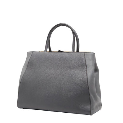 Fendi 2jours Tote Bag Shoulder Bag 2WAY 8bh250 Gray Leather Women's Fendi
