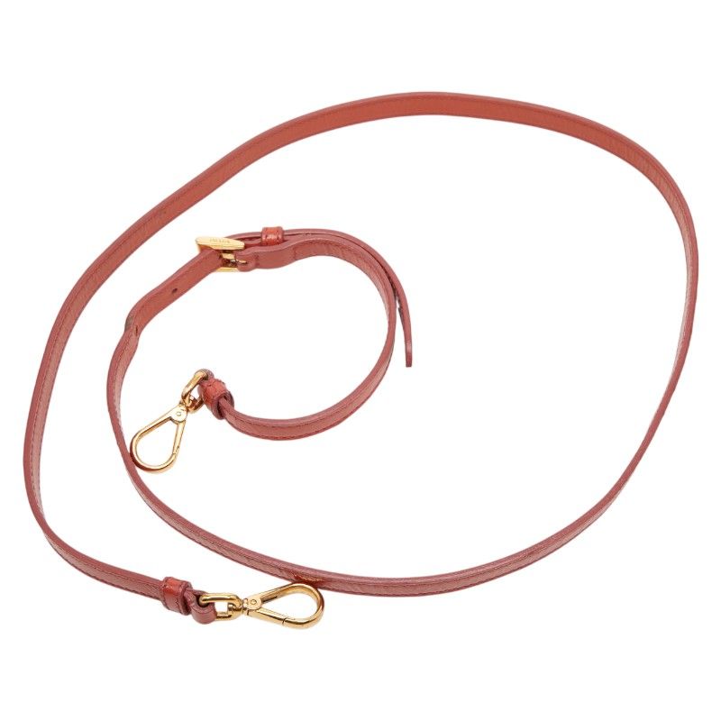 Prada Triangle Logo Plate Handbag Shoulder Bag 2WAY Orange Leather Women's Prada