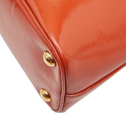 Prada Triangle Logo Plate Handbag Shoulder Bag 2WAY Orange Leather Women's Prada