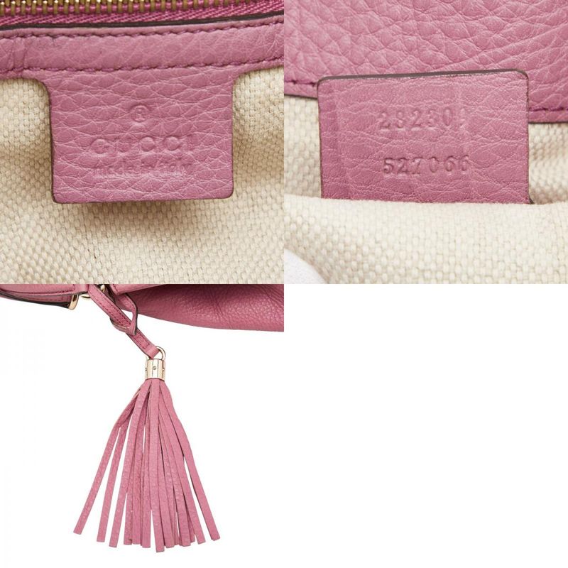 Gucci Soho Interlocking G Shoulder Bag Tote Bag 282309 Pink Leather Women's