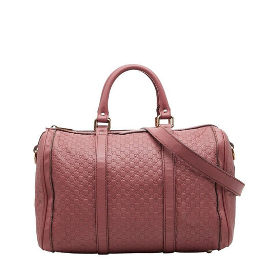 Gucci Micro Guccissima Mini Boston Bag Shoulder Bag 2WAY 247205 Pink Leather