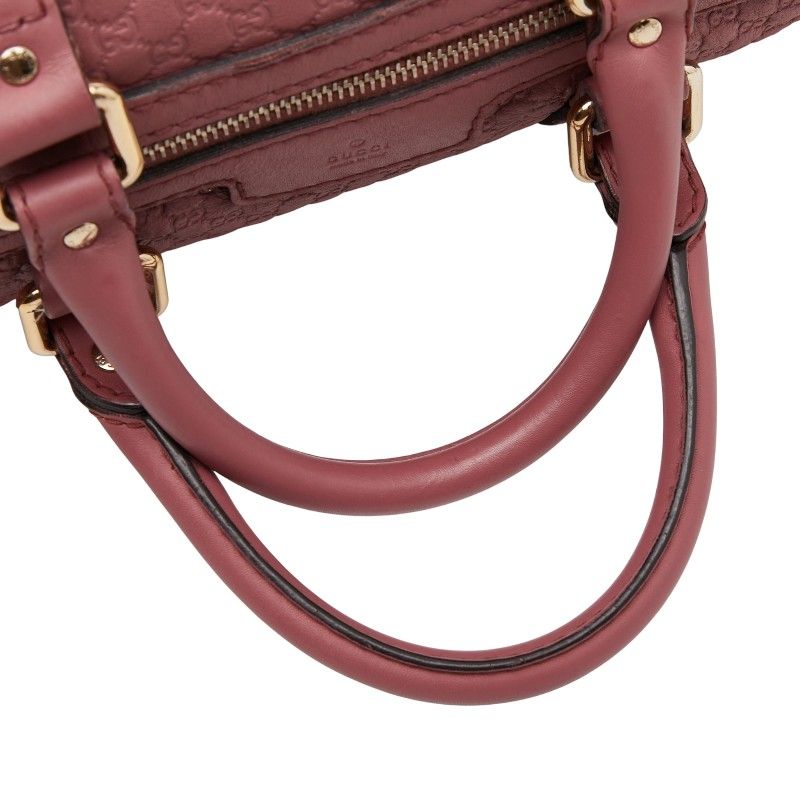 Gucci Micro Guccissima Mini Boston Bag Shoulder Bag 2WAY 247205 Pink Leather