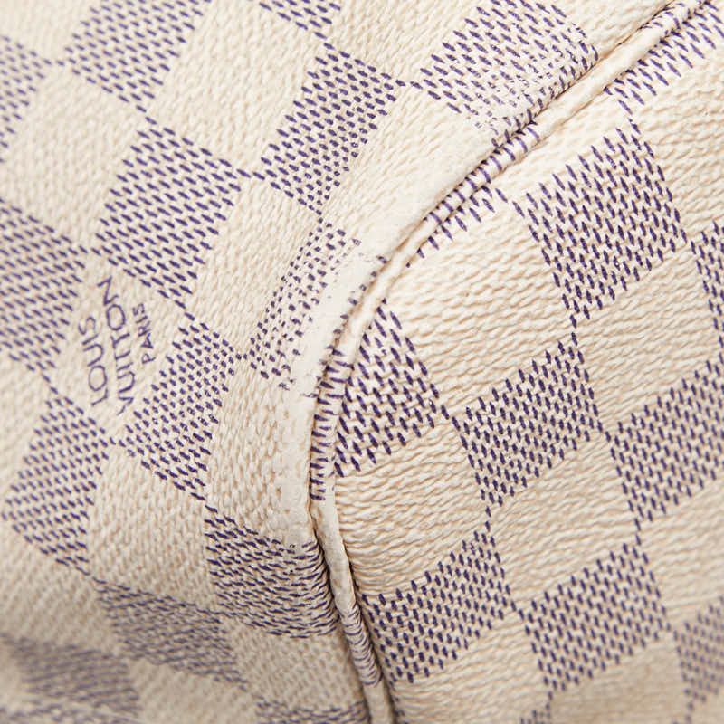 Louis Vuitton Damier Azure Neverfull MM Tote Bag Shoulder Bag N51107 White
