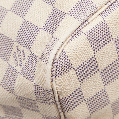 Louis Vuitton Damier Azure Neverfull MM Tote Bag Shoulder Bag N51107 White