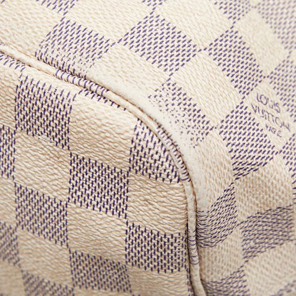 Louis Vuitton Damier Azure Neverfull MM Tote Bag Shoulder Bag N51107 White