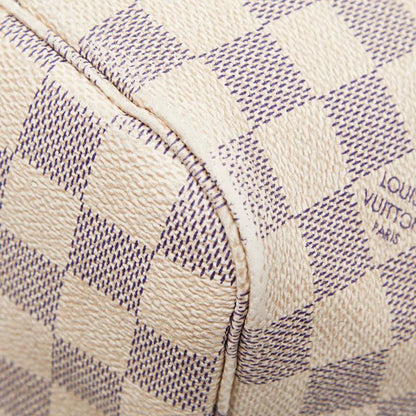 Louis Vuitton Damier Azure Neverfull MM Tote Bag Shoulder Bag N51107 White