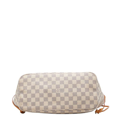 Louis Vuitton Damier Azure Neverfull MM Tote Bag Shoulder Bag N51107 White