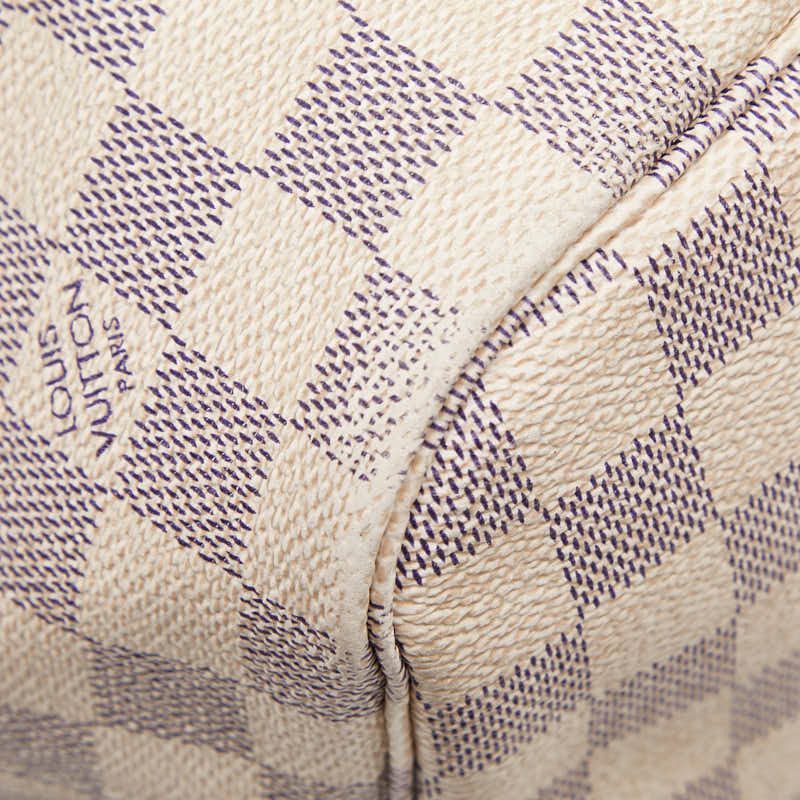 Louis Vuitton Damier Azure Neverfull MM Tote Bag Shoulder Bag N51107 White