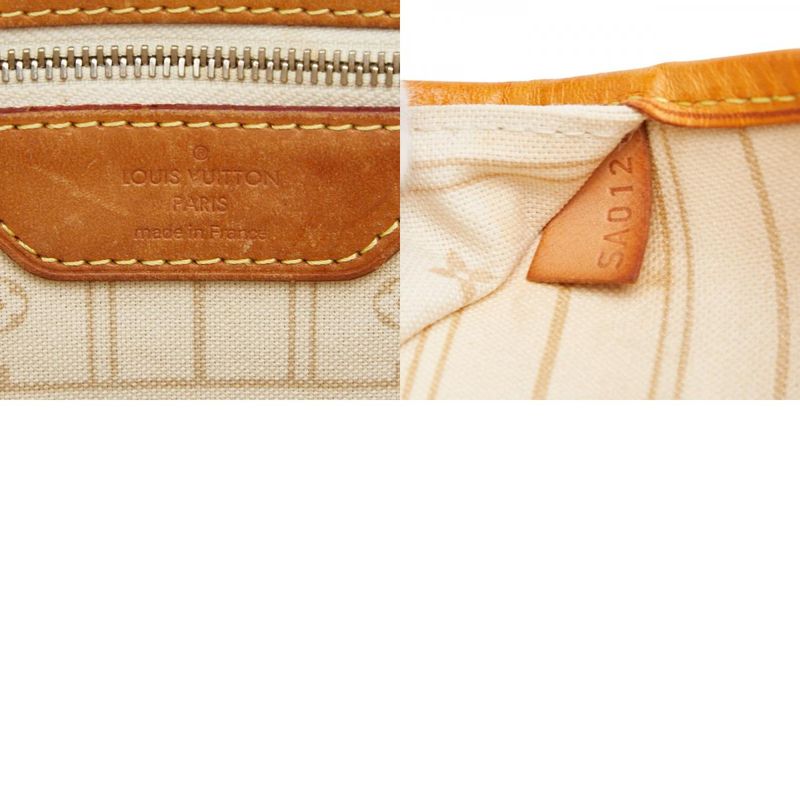 Louis Vuitton Damier Azure Neverfull MM Tote Bag Shoulder Bag N51107 White