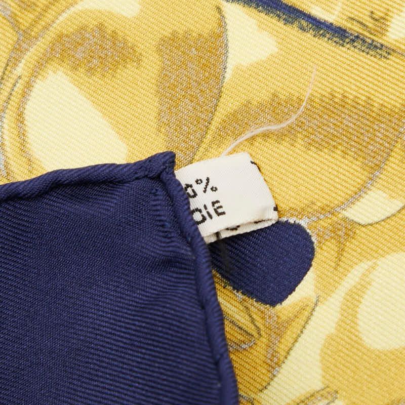 Hermes Carre 90 LES Cavaliers D'OR Golden Knight Navy Multicolor Silk Ladies