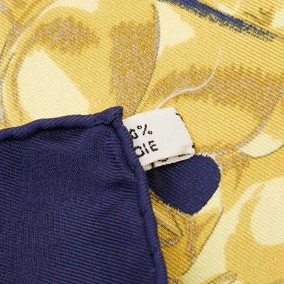 Hermes Carre 90 LES Cavaliers D'OR Golden Knight Navy Multicolor Silk Ladies