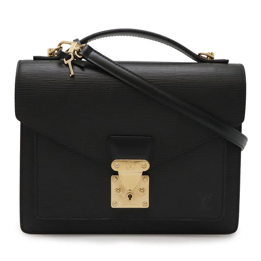 Louis Vuitton Epi Handbag Second Bag 2WAY Shoulder Bag Noir Black Gold Hardware