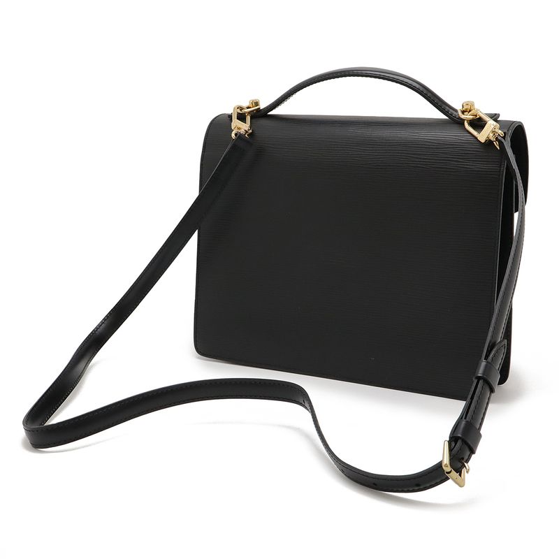 Louis Vuitton Epi Handbag Second Bag 2WAY Shoulder Bag Noir Black Gold Hardware