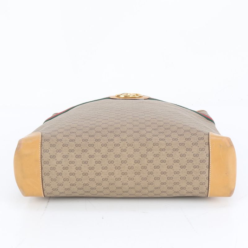 Vintage Old Gucci Micro GG Sherry Line 002 904 Leather Tote Bag Shoulder Bag A4