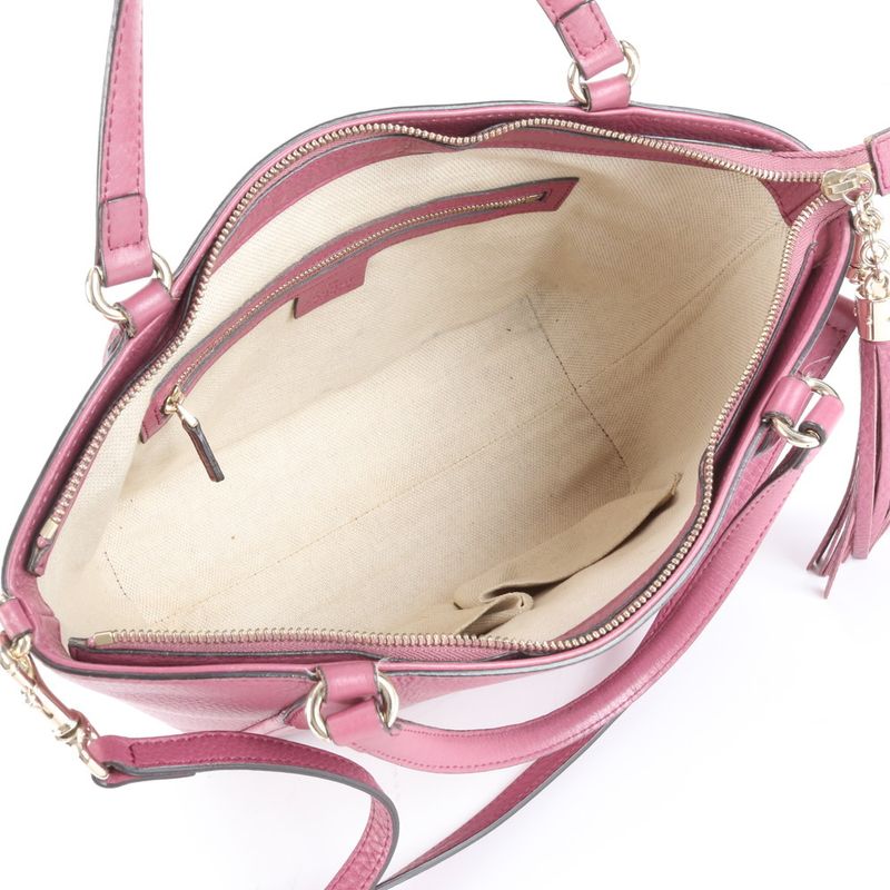 Gucci Soho Interlocking G Tassel 369176 Leather 2WAY Shoulder Bag Crossbody