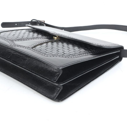 Vintage YSL Yves Saint Laurent Leather Shoulder Bag Shoulder Black Hand Tote