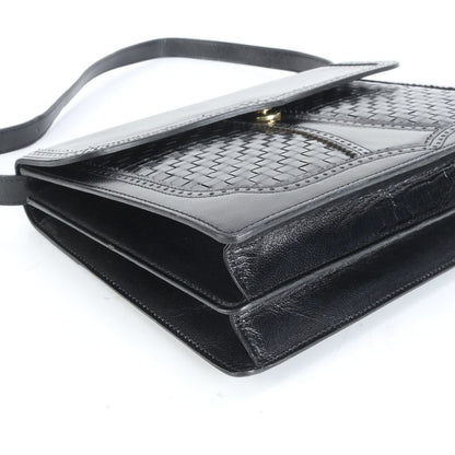 Vintage YSL Yves Saint Laurent Leather Shoulder Bag Shoulder Black Hand Tote