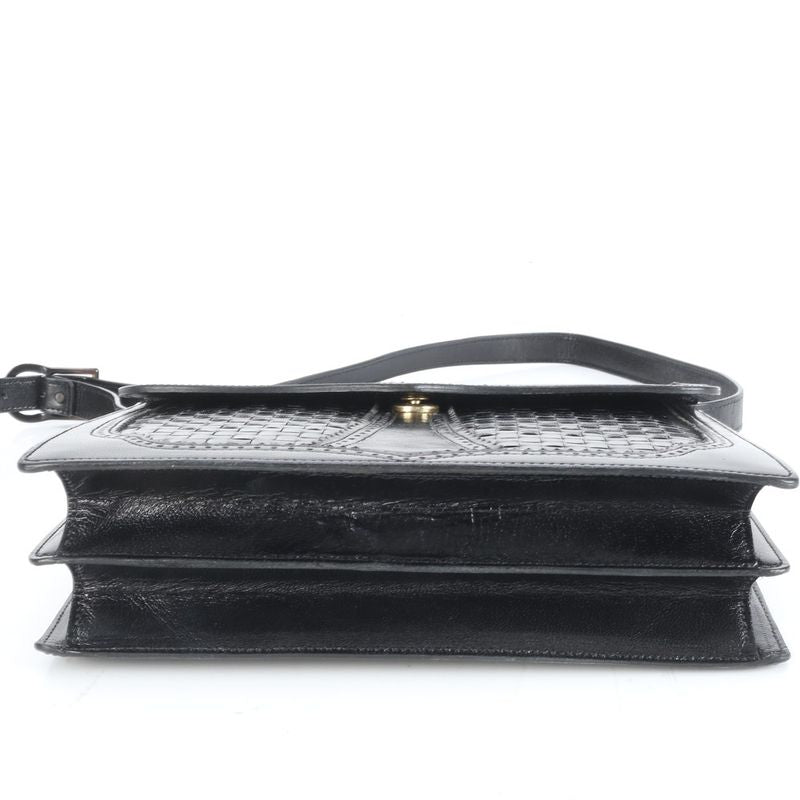 Vintage YSL Yves Saint Laurent Leather Shoulder Bag Shoulder Black Hand Tote