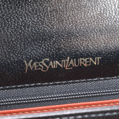 Vintage YSL Yves Saint Laurent Leather Shoulder Bag Shoulder Black Hand Tote