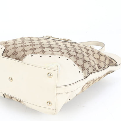 Gucci GG Canvas Chain Horsebit 145984 Leather Tote Bag Shoulder Hand Ladies ECE