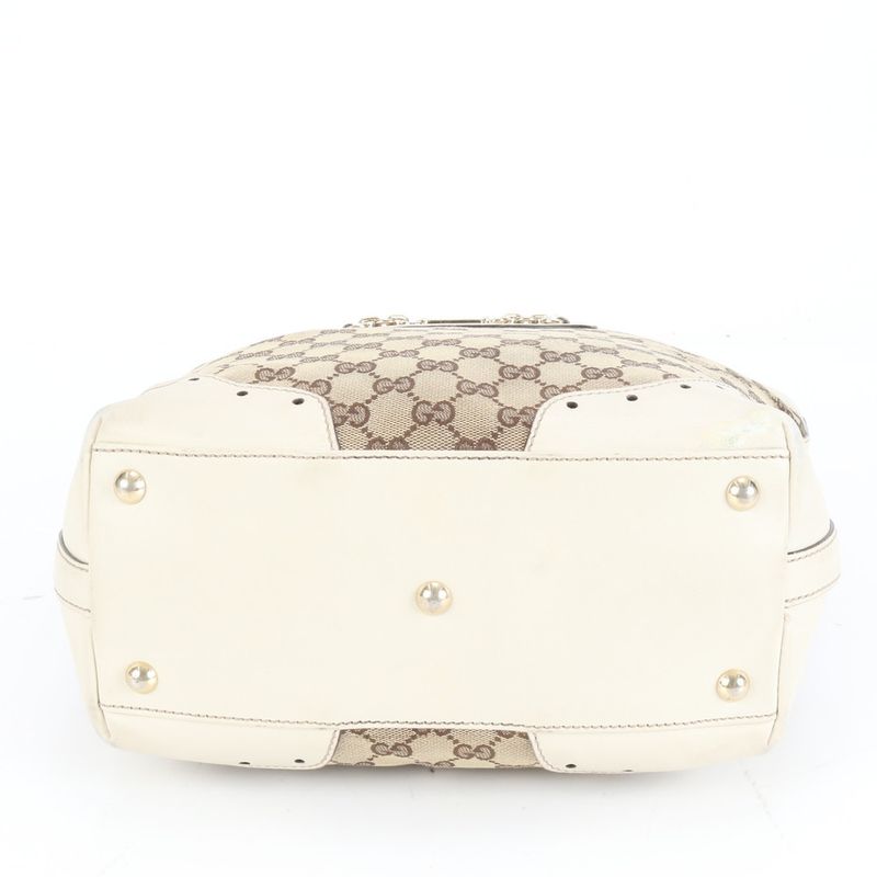 Gucci GG Canvas Chain Horsebit 145984 Leather Tote Bag Shoulder Hand Ladies ECE