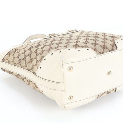 Gucci GG Canvas Chain Horsebit 145984 Leather Tote Bag Shoulder Hand Ladies ECE