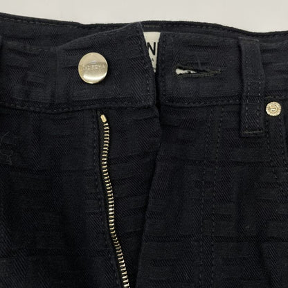 Fendi Flp797 AQ93 23 Years Black Soak Pattern Embossed Denim Pants 38