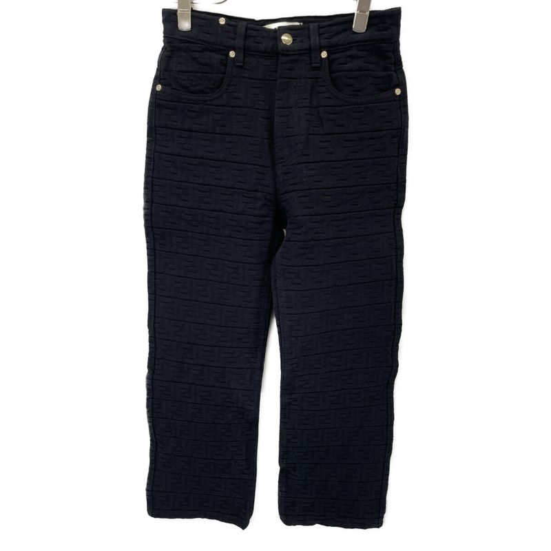 Fendi Flp797 AQ93 23 Years Black Soak Pattern Embossed Denim Pants 38
