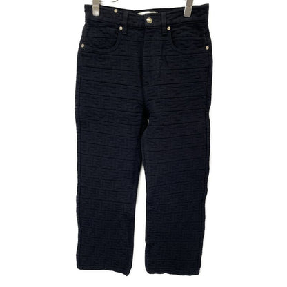 Fendi Flp797 AQ93 23 Years Black Soak Pattern Embossed Denim Pants 38