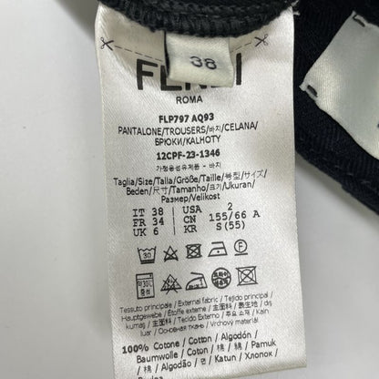 Fendi Flp797 AQ93 23 Years Black Soak Pattern Embossed Denim Pants 38