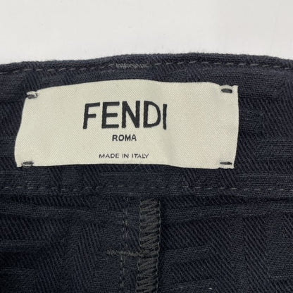 Fendi Flp797 AQ93 23 Years Black Soak Pattern Embossed Denim Pants 38