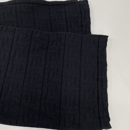 Fendi Flp797 AQ93 23 Years Black Soak Pattern Embossed Denim Pants 38