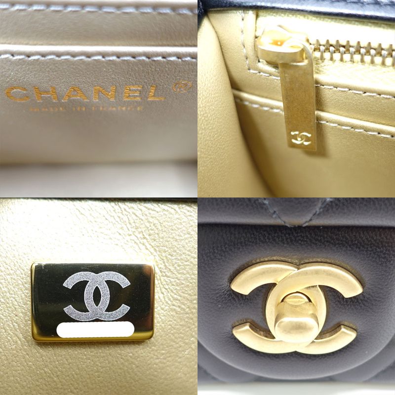 Chanel Mini Matelasse Chain Shoulder Bag Coco Mark Random Serial