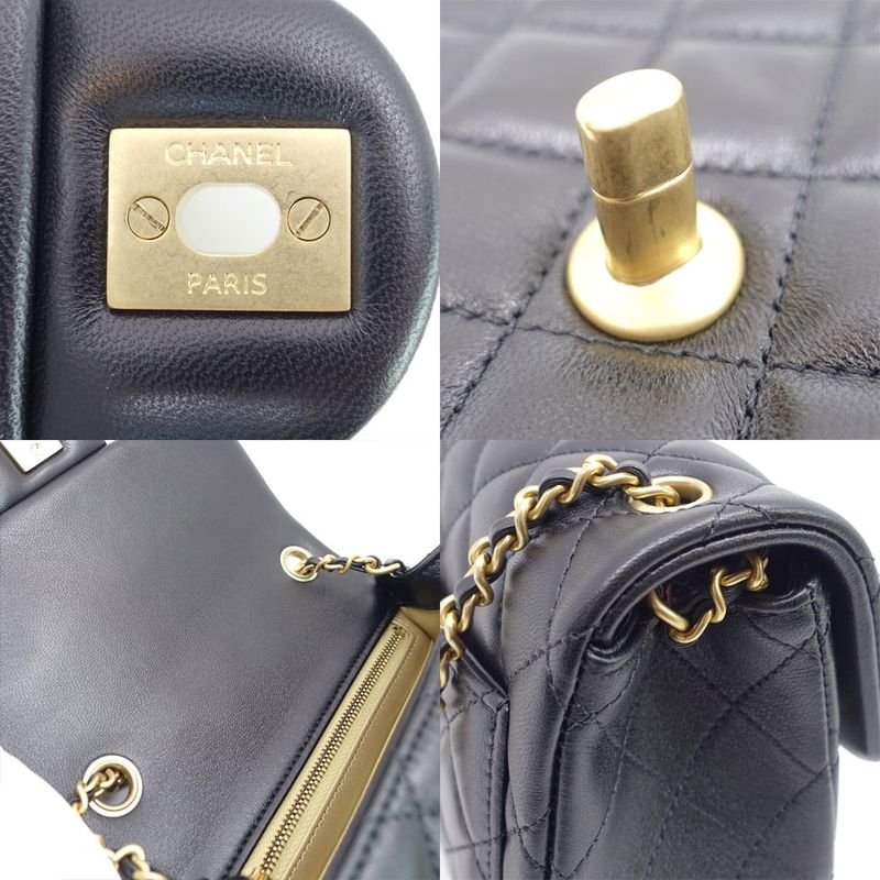Chanel Mini Matelasse Chain Shoulder Bag Coco Mark Random Serial