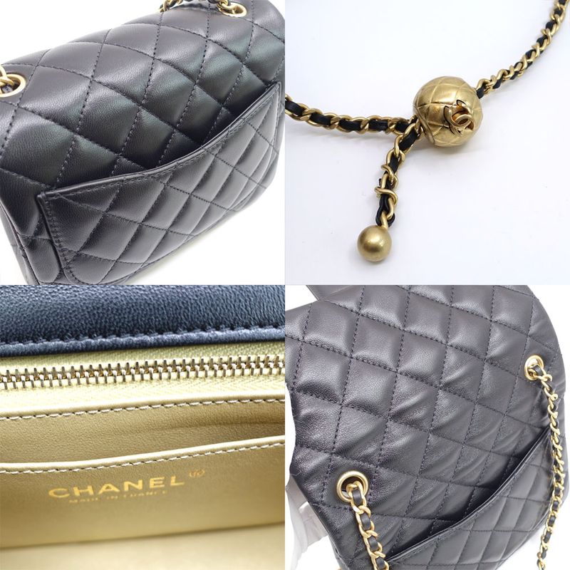 Chanel Mini Matelasse Chain Shoulder Bag Coco Mark Random Serial