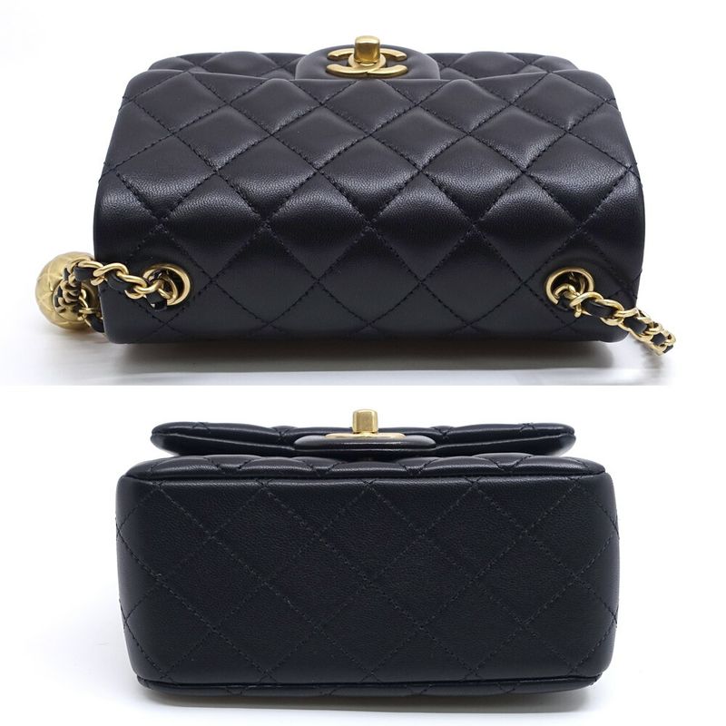 Chanel Mini Matelasse Chain Shoulder Bag Coco Mark Random Serial