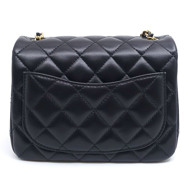 Chanel Mini Matelasse Chain Shoulder Bag Coco Mark Random Serial