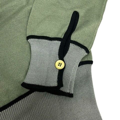 Prada Knit Sweater Crew Neck Silk Blend Wool Blend 3/4 Sleeve 38 Green