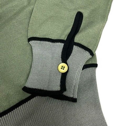 Prada Knit Sweater Crew Neck Silk Blend Wool Blend 3/4 Sleeve 38 Green